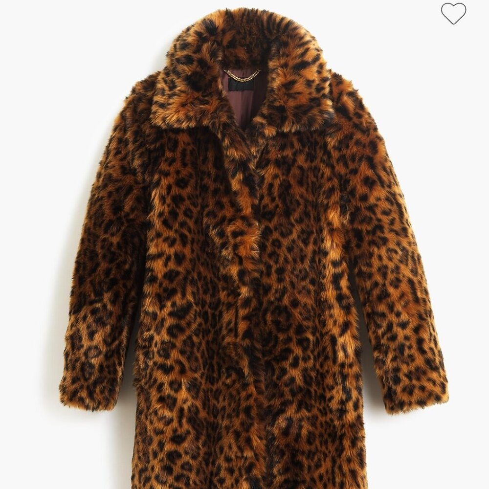 J.Crew Collection Leopard Print Collared Lined Co… - image 1